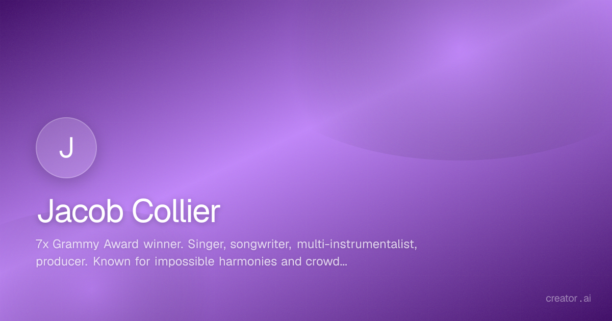 Jacob Collier | creator.ai