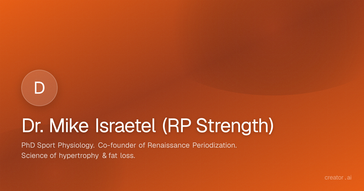 Dr. Mike Israetel (RP Strength) | creator.ai